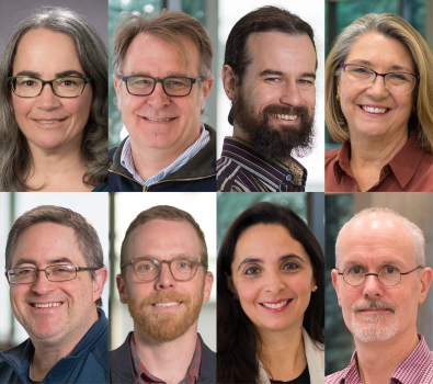 First row, left to right: Jessica Hamerman, PhD; Adam Lacy-Hulbert, PhD; Peter Morawski, PhD; Jane Buckner, MD. Second row, left to right: Eddie James, PhD; John Ray, PhD; Estelle Bettelli, PhD; James Lord, MD, PhD